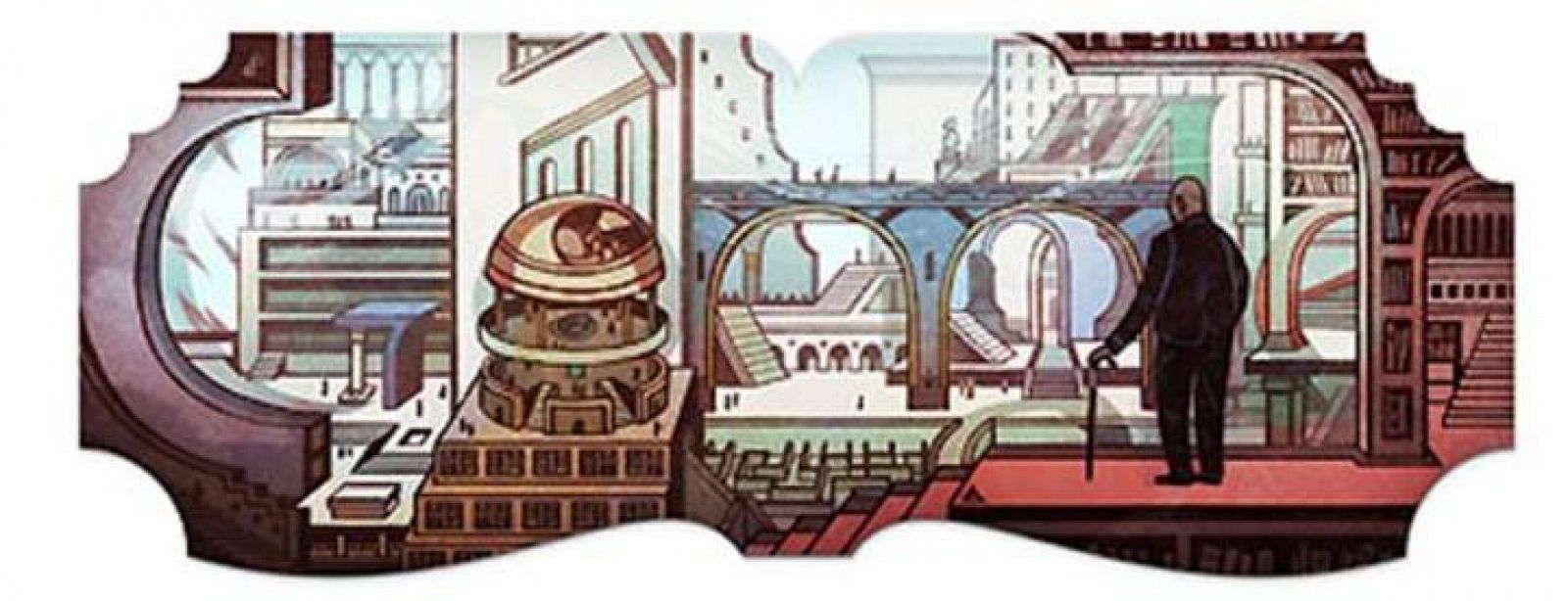 El 'doodle' de Google que homenajea los mundos fantástico de Borges