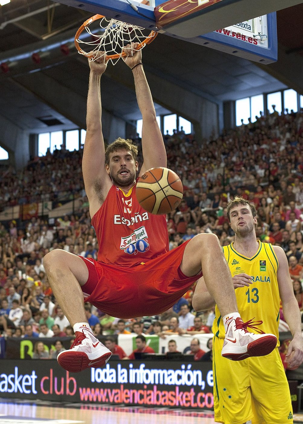 Marc Gasol ebn un partido de preparacion al Eurobasket