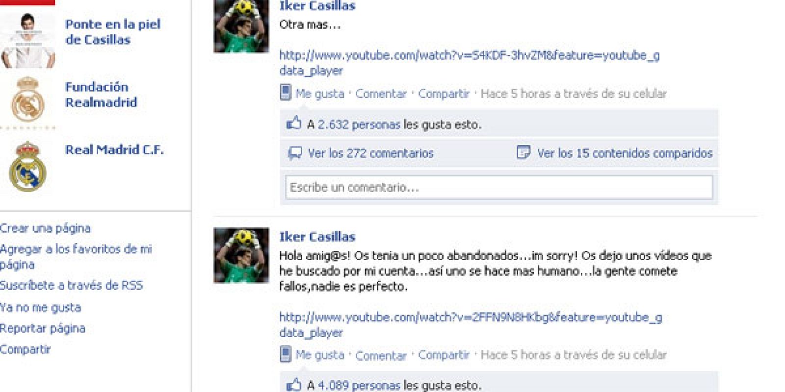 Imagen del perfil de facebook de Iker Casillas