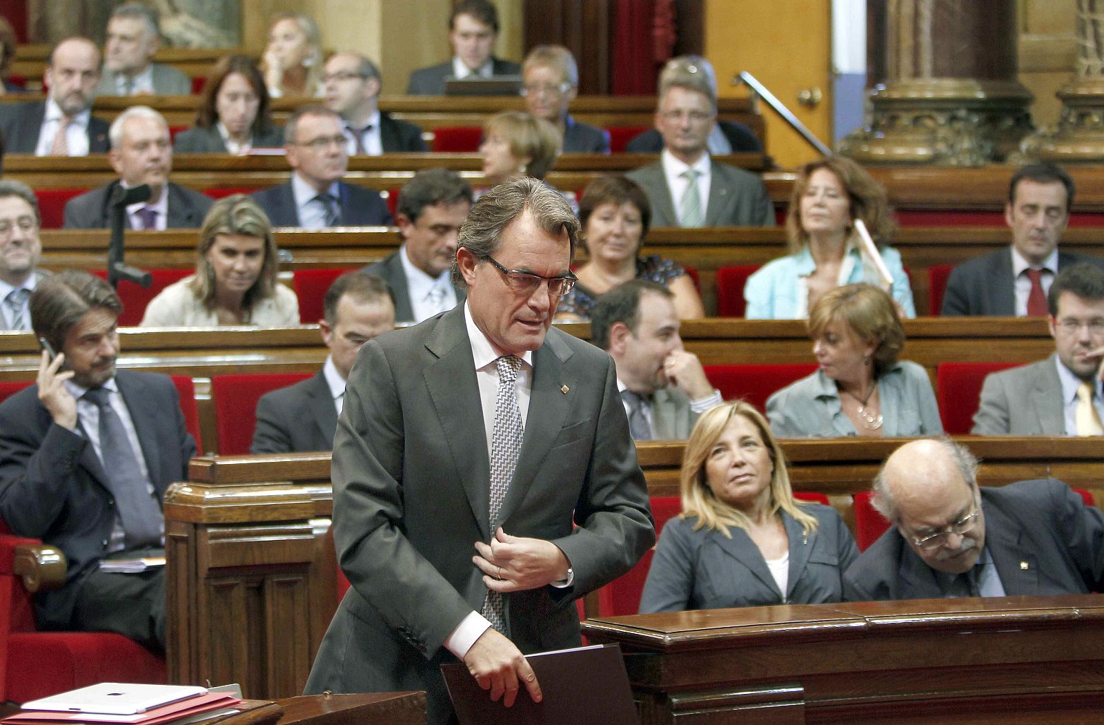 El presidente de la Generalitat, Artur Mas, al inicio esta tarde del debate de política general.