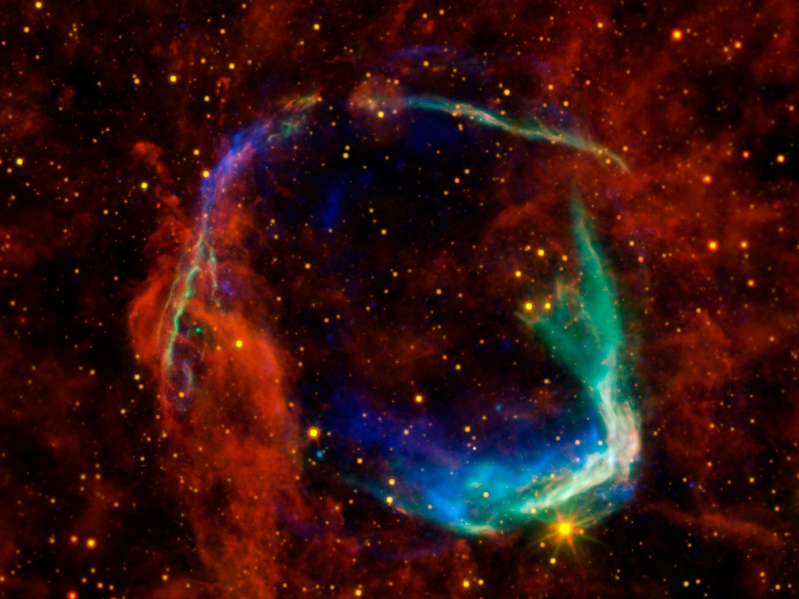 Imágen de la NASA que recrea la Supernova RCW 86, la más antigua que se conoce