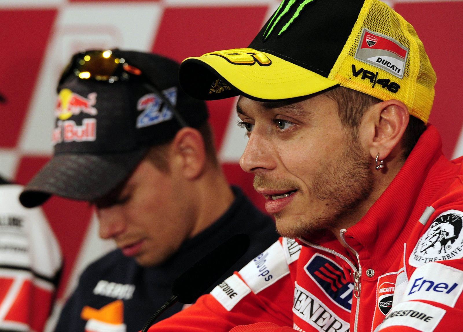 Rossi durante la rueda de prensa del GP de Valencia.