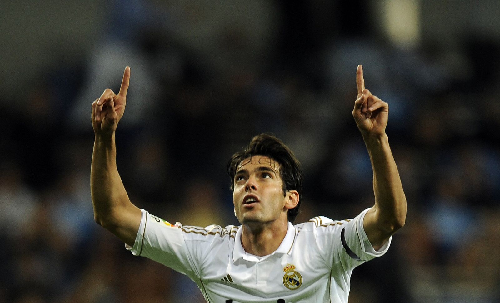 El jugador brasileño del Real Madrid, Kaká, celebra un gol durante la presente temporada