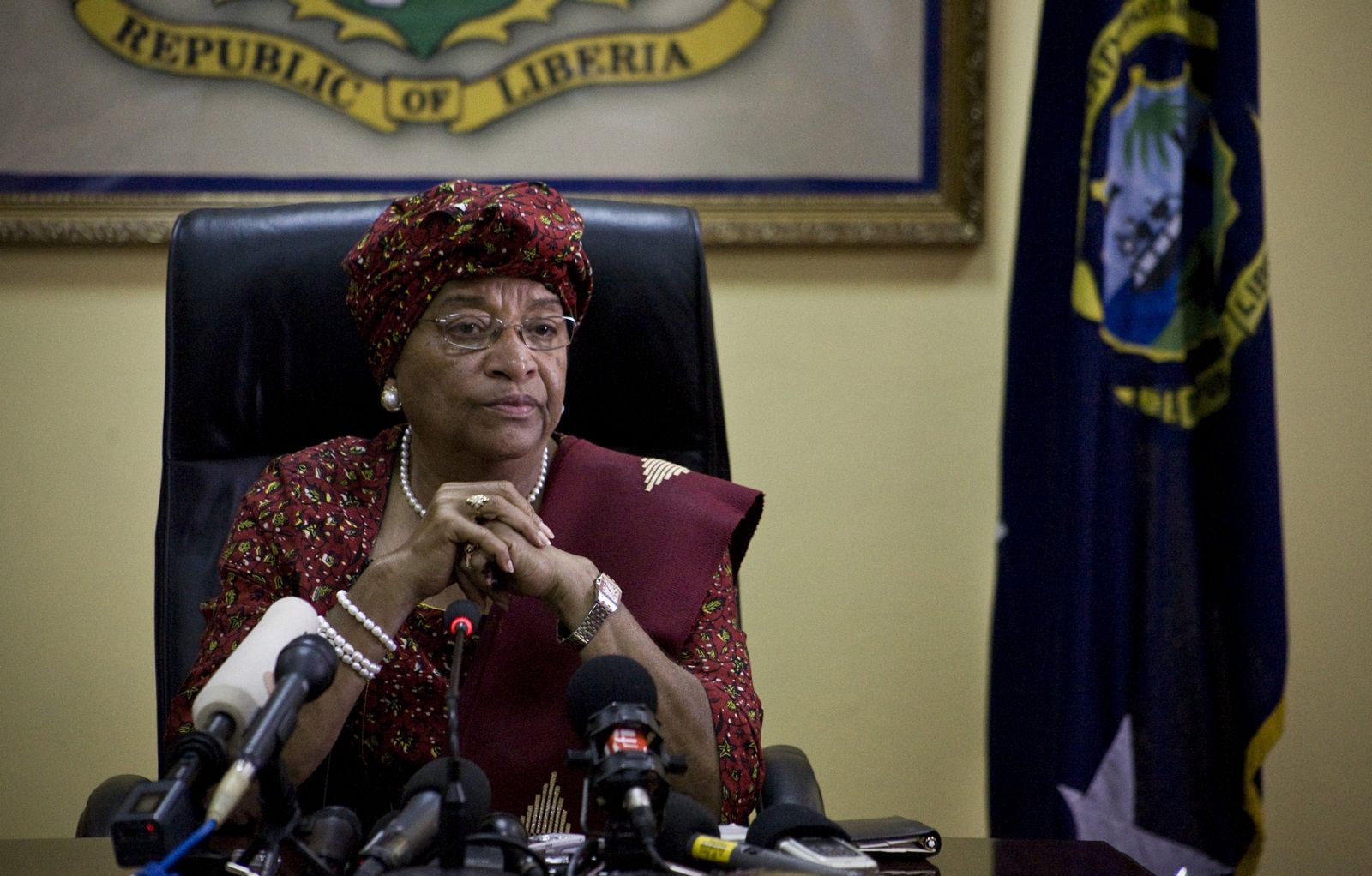 La presidenta de Liberia, Ellen Johnson Sirleaf