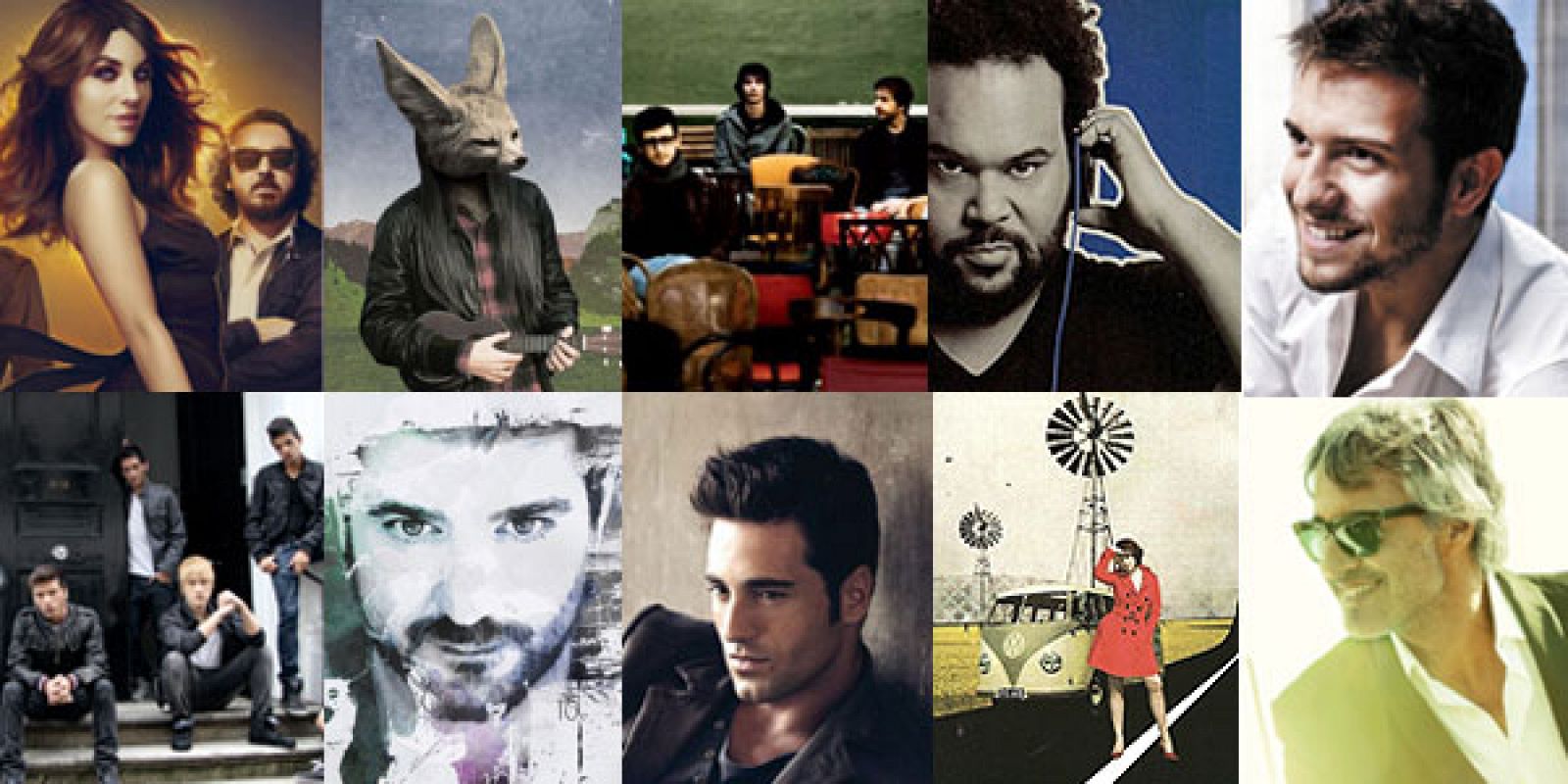 Las portadas de algunos álbumes que participan en el Disco del año 2011 de TVE.