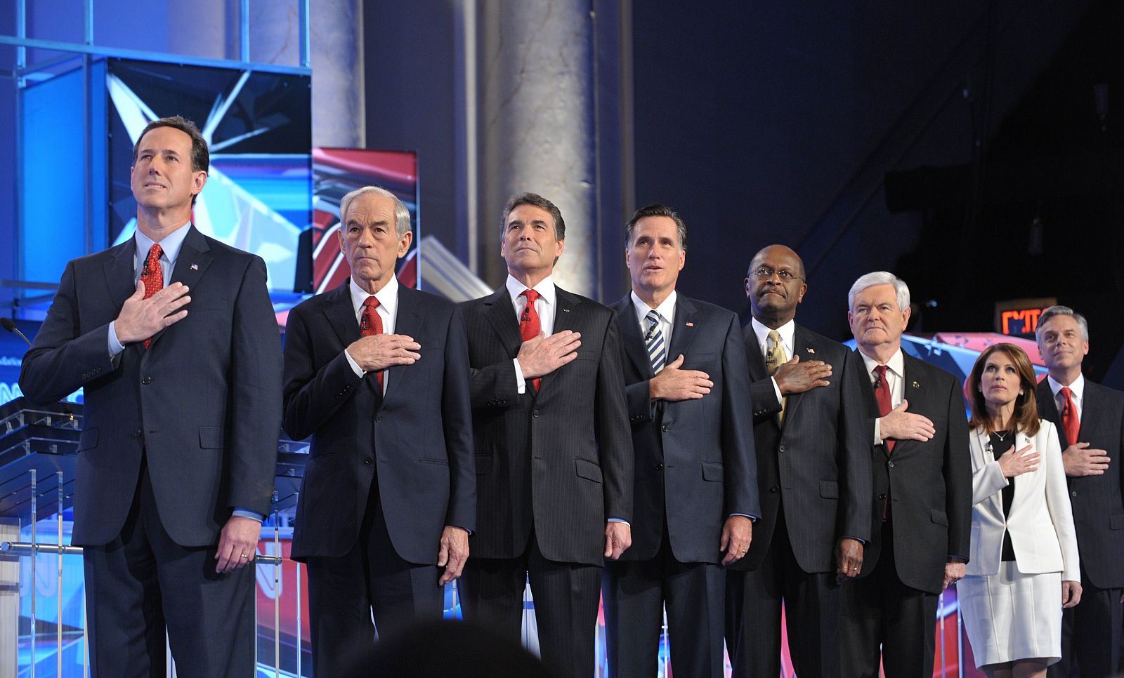 Los candidatos republicanos a la presidencia de EE.UU., durante el debate