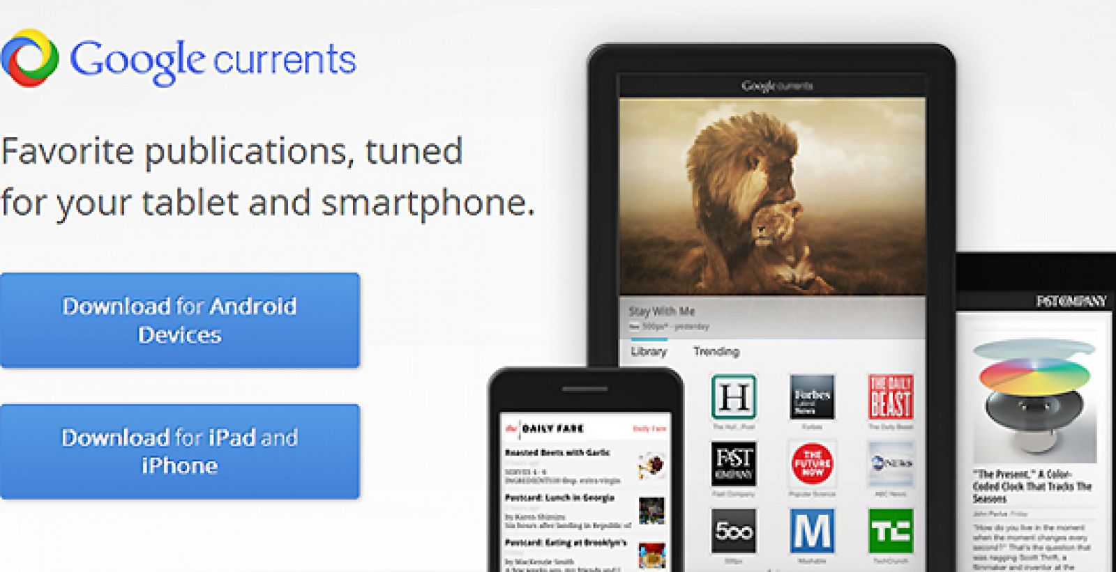 Google Currents, la nueva aplicación del buscador para iOS y Android