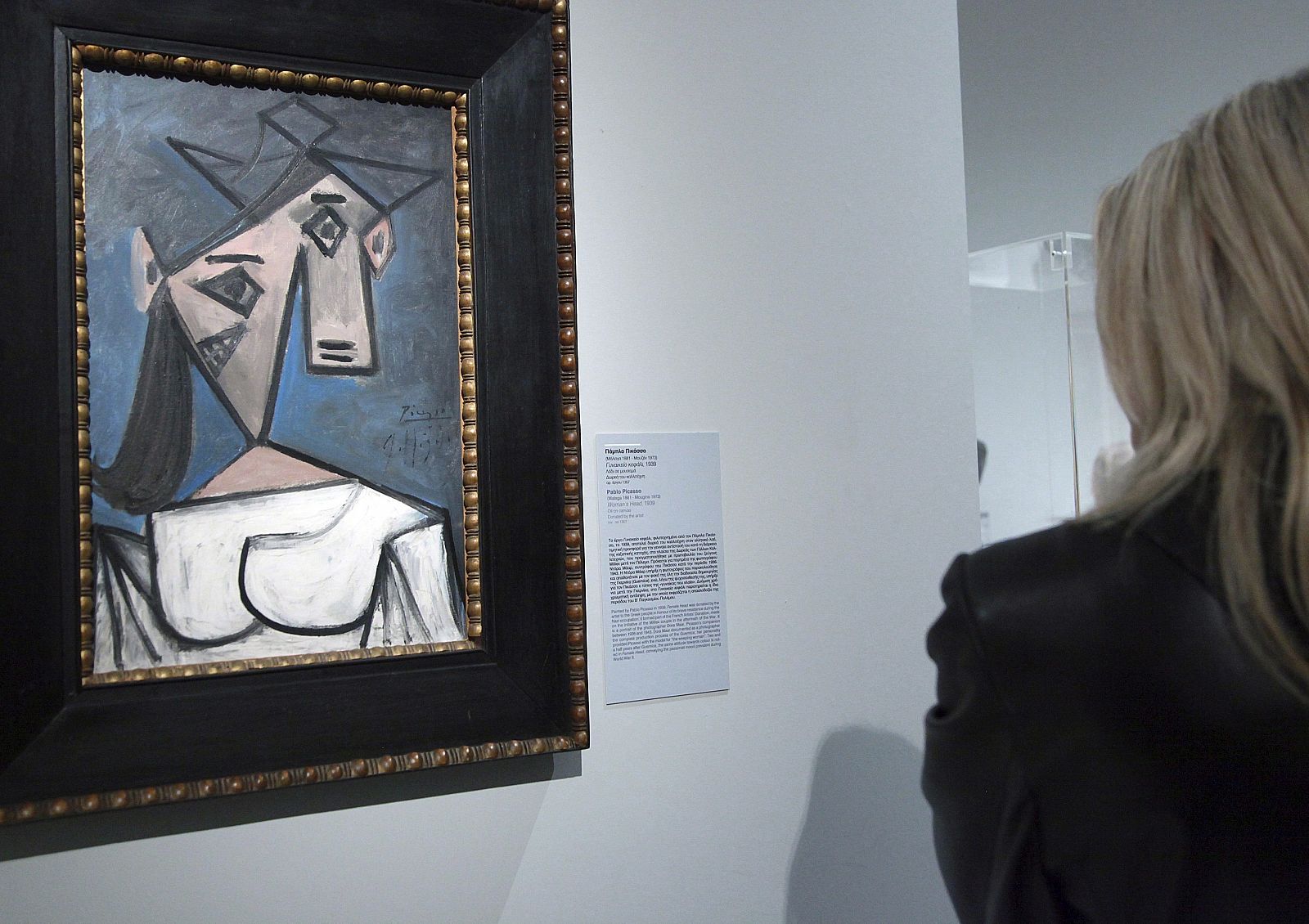 Fotografía archivo del 4 de enero de 2012 que muestra la obra del pintor malagueño Pablo Picasso "Cabeza de Mujer" (1934), en la Galería Nacional de Atenas (Grecia)