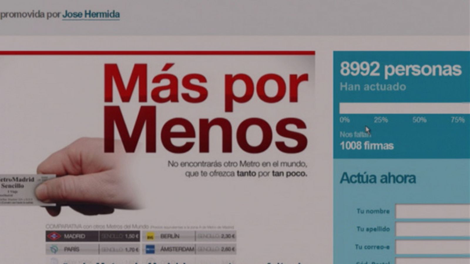 Este es el anunico de la polémica de la red de Metro de Madrid.