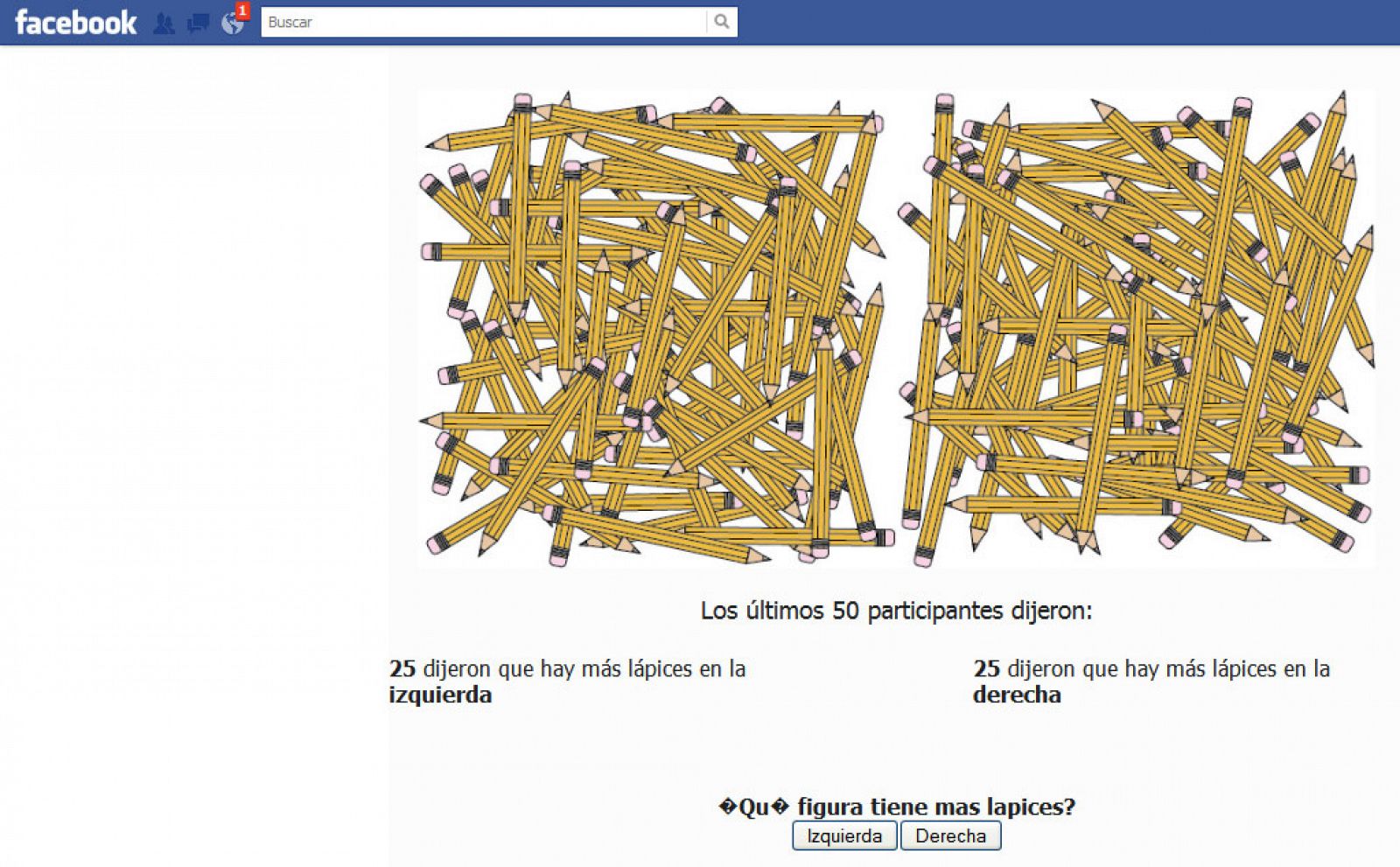 Una de las preguntas lanzadas por el juego del CSIC en Facebook para medir la inteligencia visual