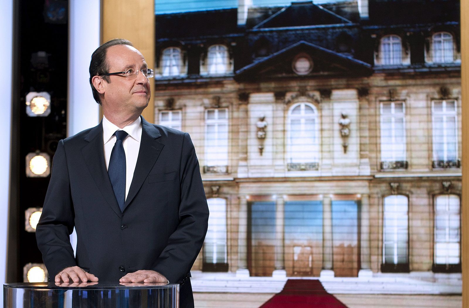 El candidato del Partido Socialista , durante una televisiva en el programa "Palabras con Candidatos", del canal de televisión TF1.