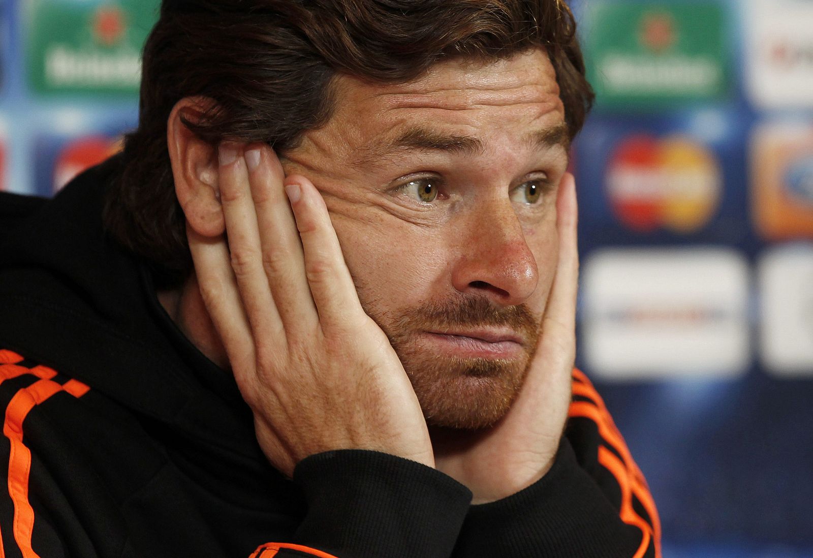 File photo of Chelsea's coach Andre Villas-Boas at a news conference at their training ground in Cobham