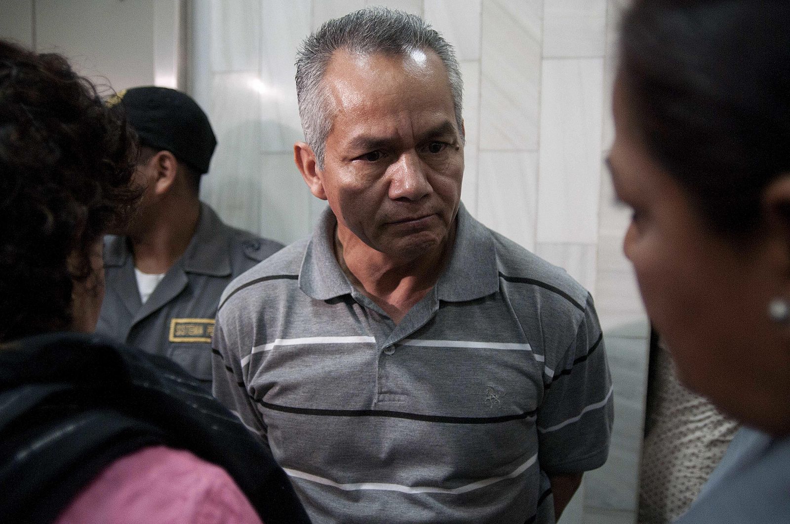 El exmilitar guatemalteco Pedro Pimentel a su llegada al tribunal.