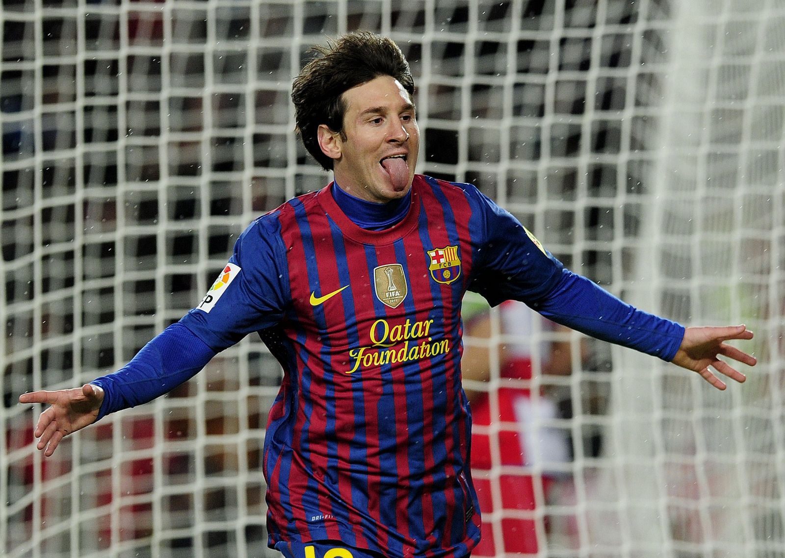 Leo Messi celebra el gol ante el Granada.