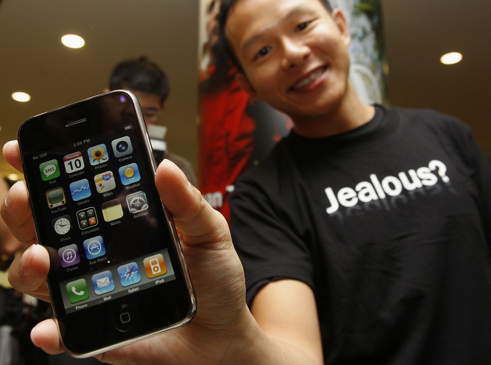 File photo of a man holding an Iphone in Hongkong