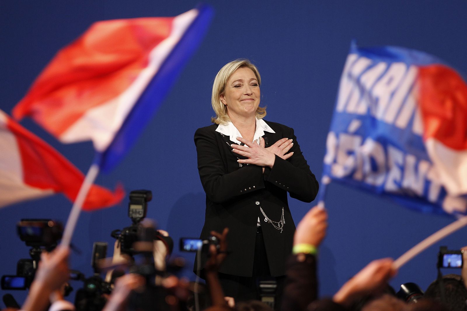 La líder del Frente Nacional (FN), Marine Le Pen, bate récords en la primera ronda de las elecciones francesas.