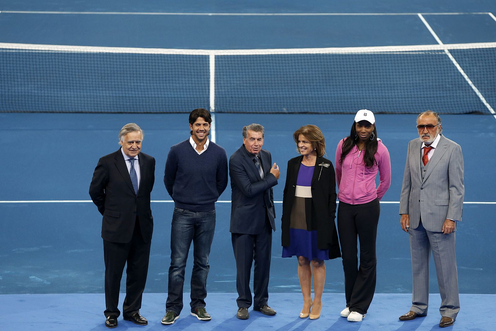 Fernando Verdasco, segundo por la izquierda, en la presentación del Madrid Open