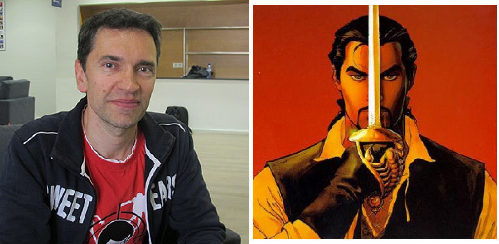 Enrico Marini en el Salón del cómic y el protagonista de su serie 'El escorpión'