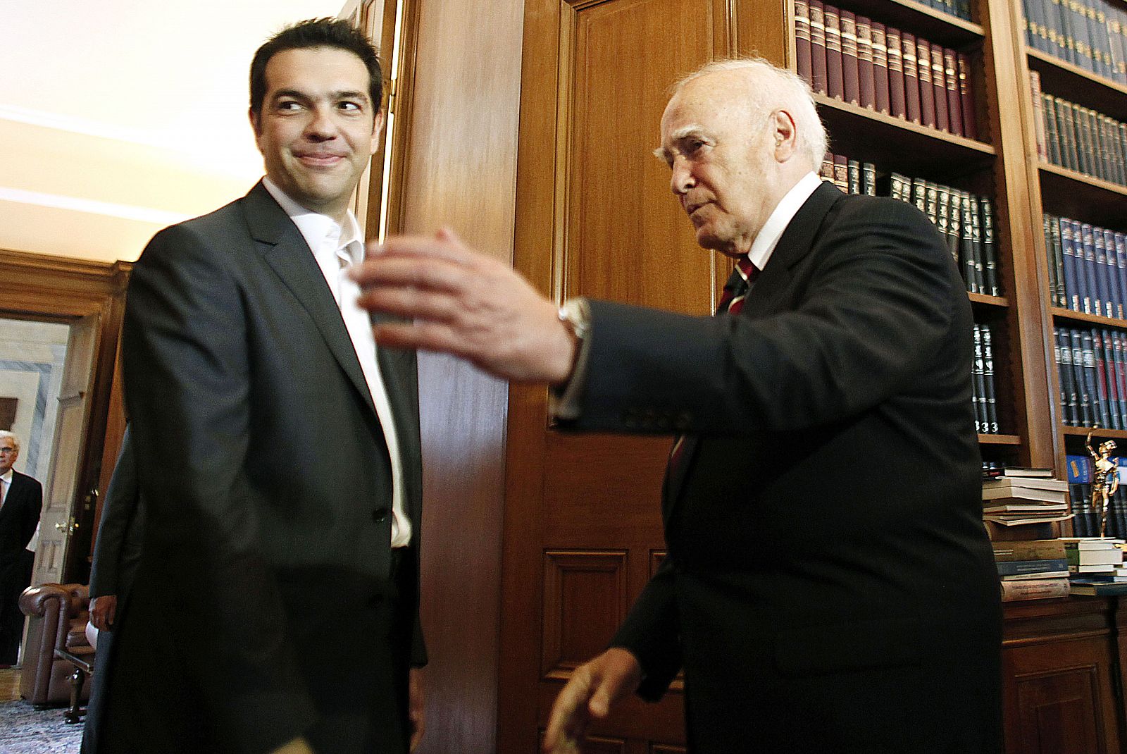 Tsipras, líder del Syriza, con el presidente griego.