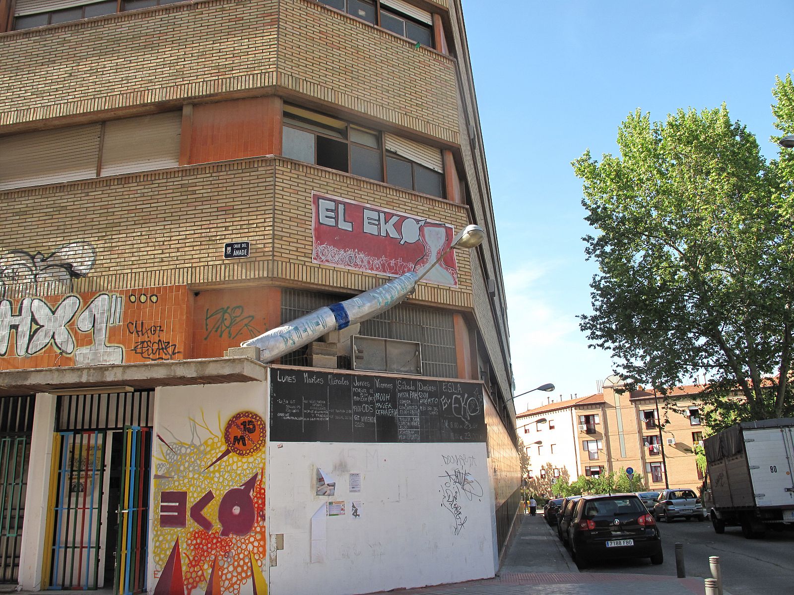 El 'Eko' de Carabanchel, centro autogestionado de la asamblea de este barrio madrileño.