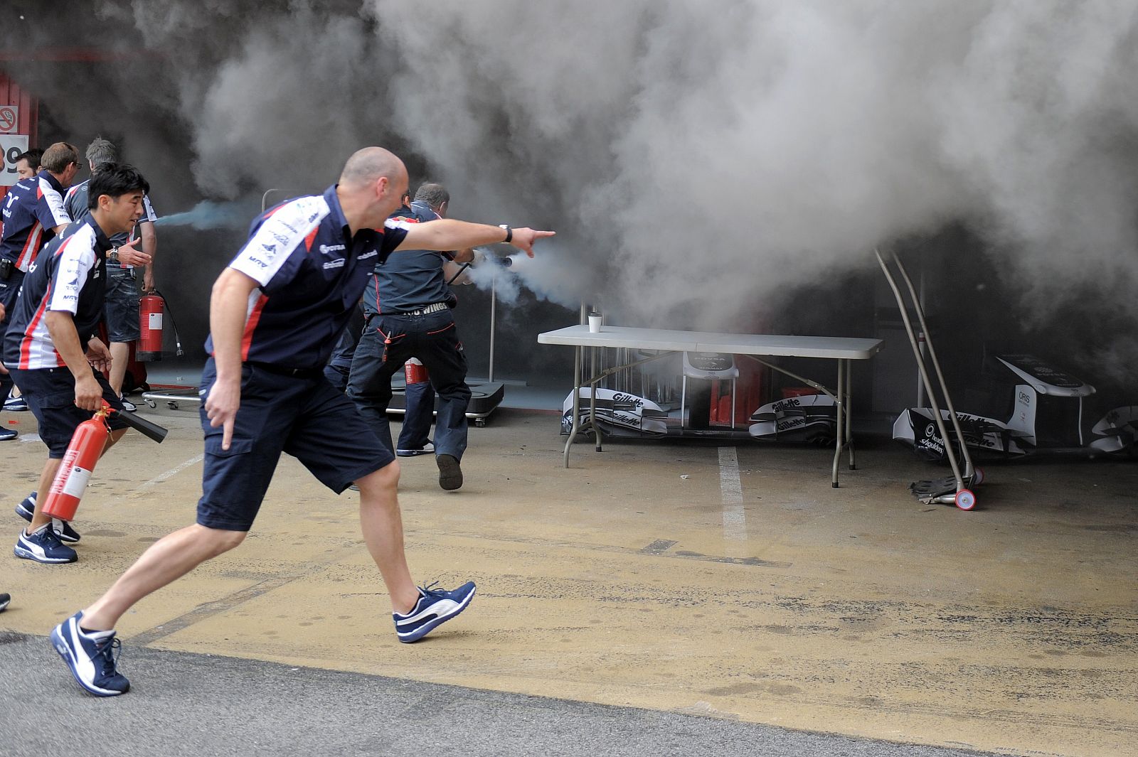 Incendio en el garaje de Williams