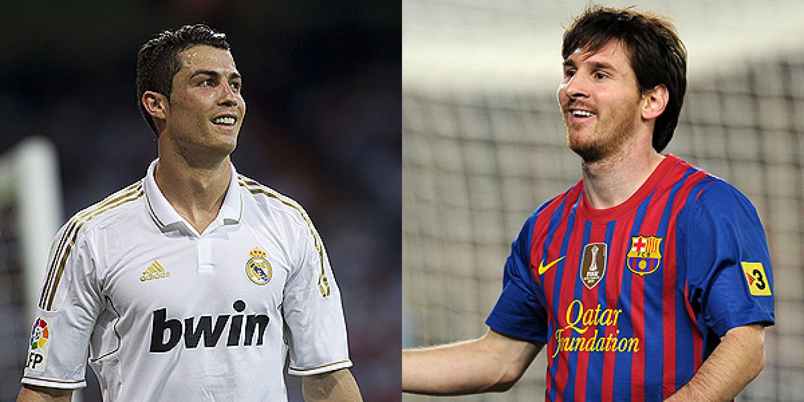 Cristiano Ronaldo, delantero del Real Madrid, y Lionel Messi, delantero del FC Barcelona.