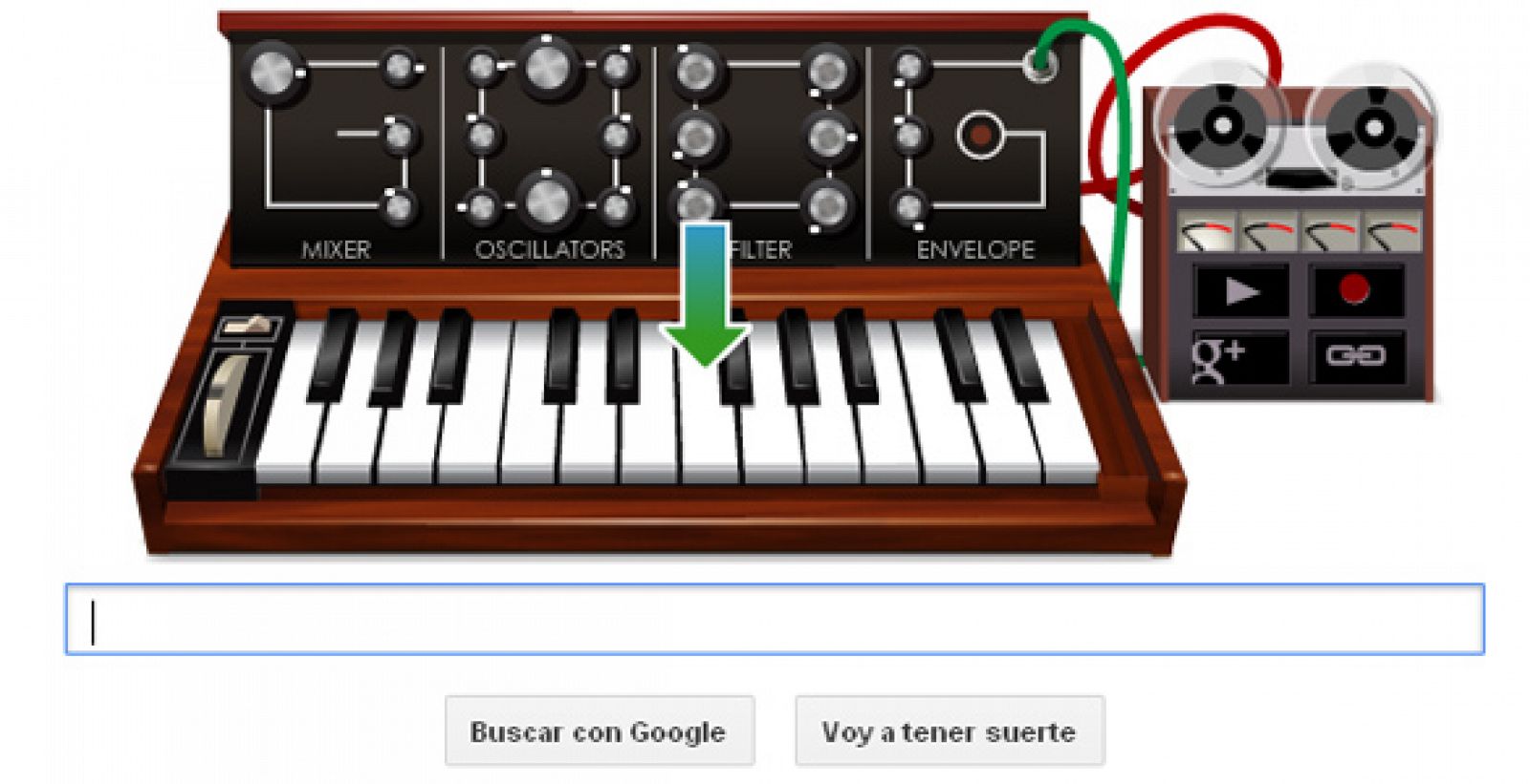 El buscador rinde homenaje a Robert Moog con su famoso sintetizador