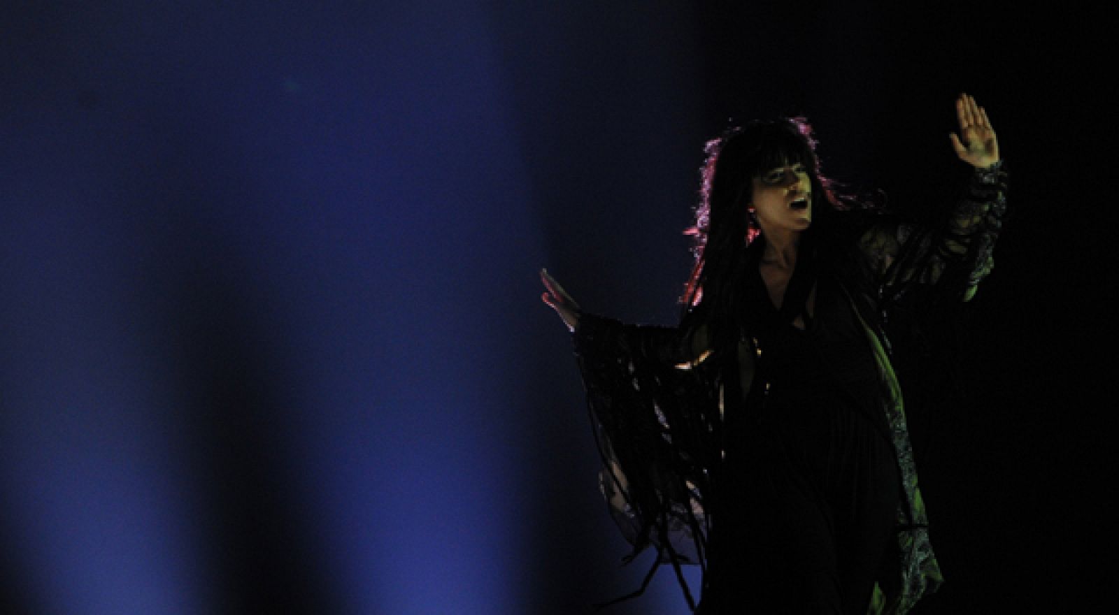 Imagen de la actuación de Loreen tomada durante el ensayo general de la segunda semifinal, celebrado el miércoles por la noche.