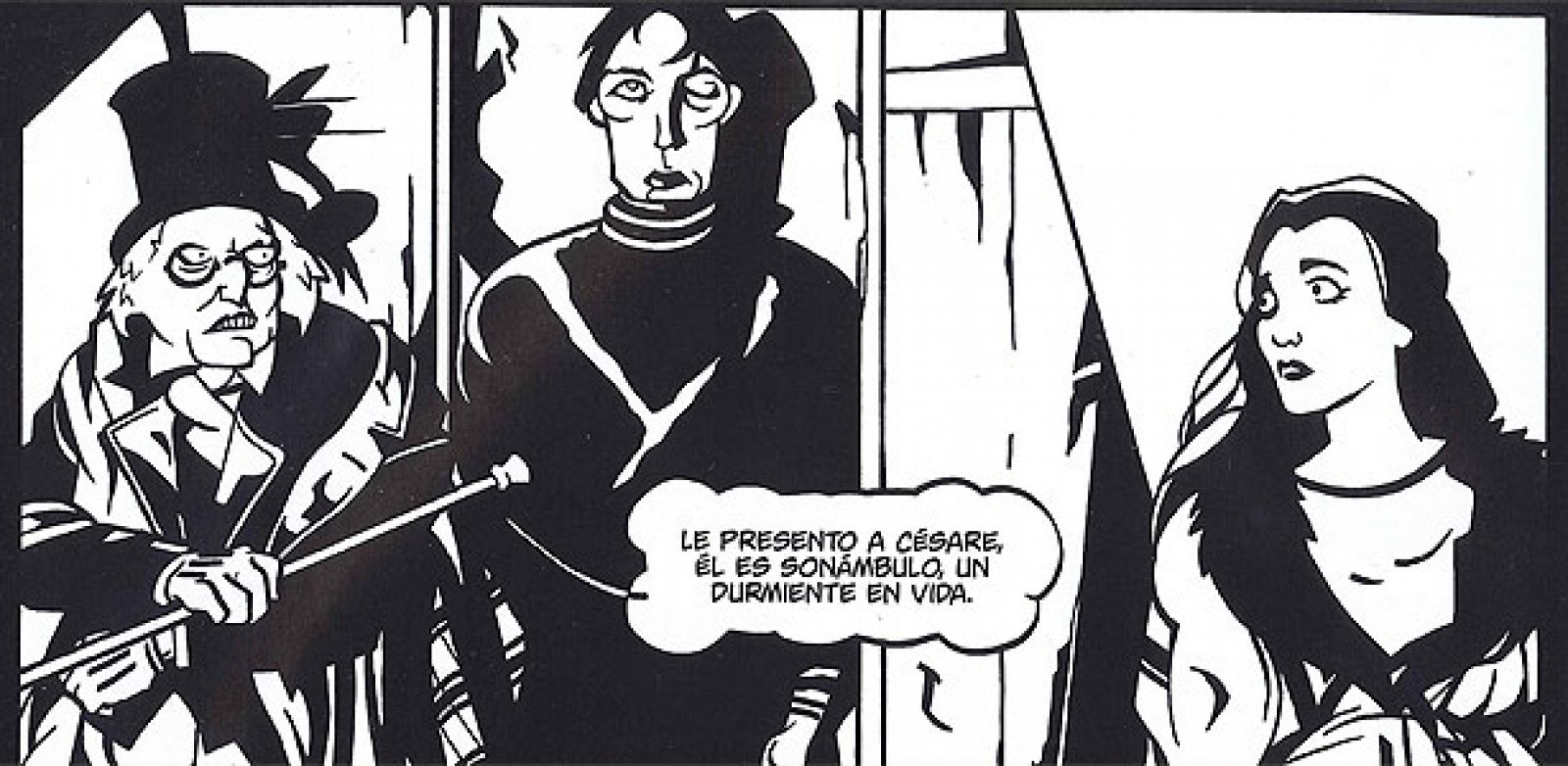 Fragmento de una viñeta de 'El gabinete del Doctor Caligari', de Diego Olmos