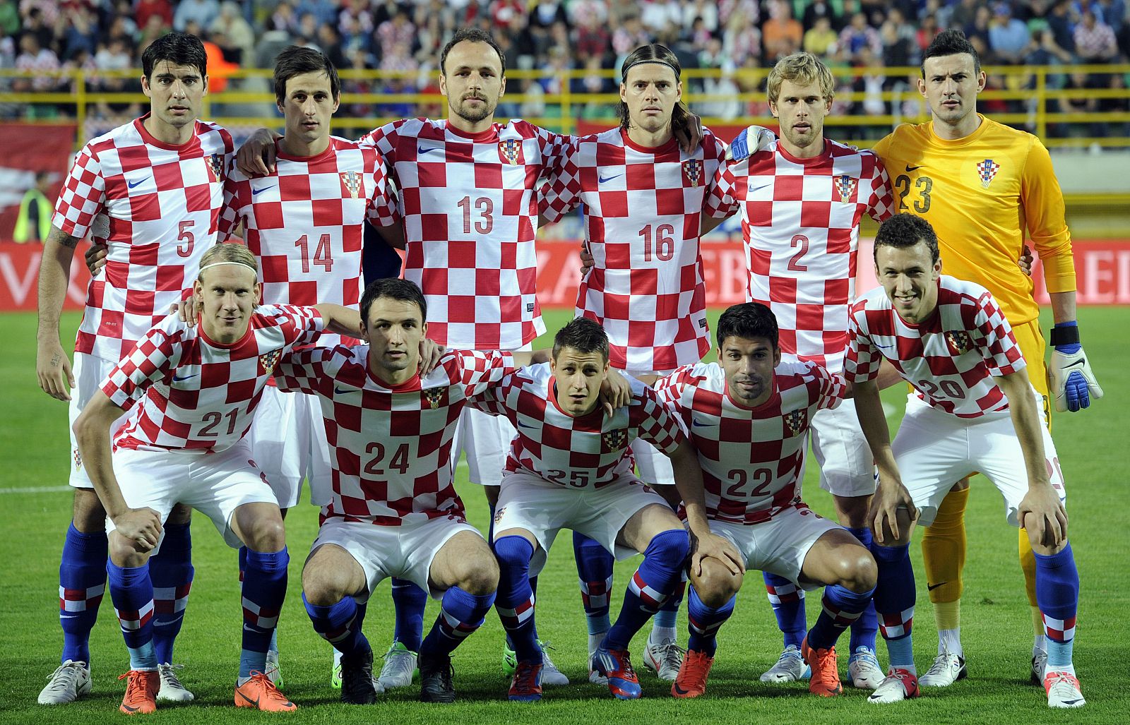La selección de Croacia posa antes de un amistoso preparatorio de la Eurocopa