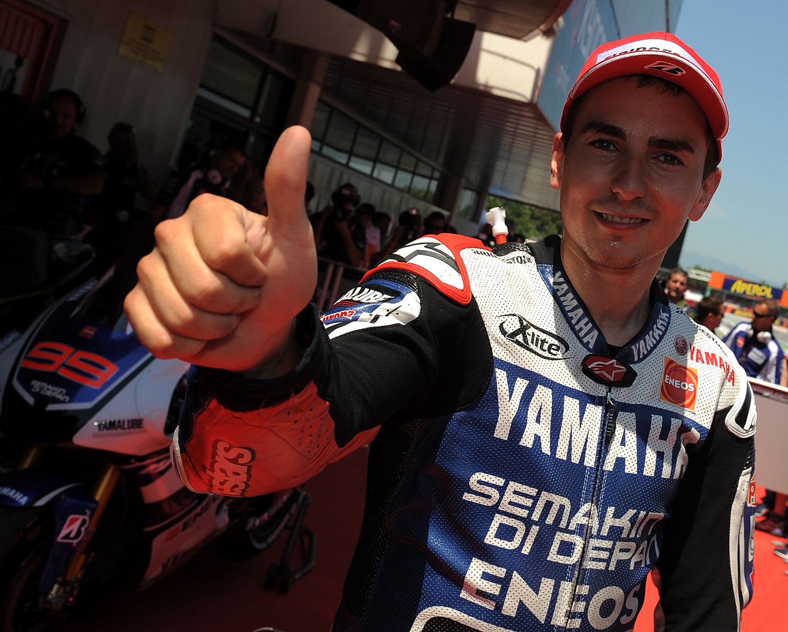 Jorge Lorenzo se muestra satisfecho con su segunda posición en la clasificación del GP de Catalunya.