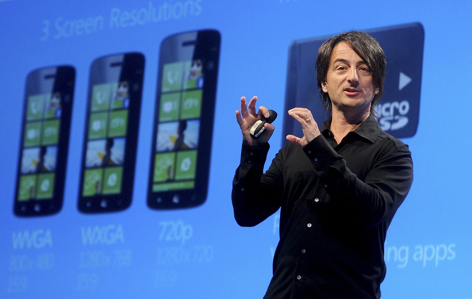 Joe Belfiore, corporate vice president of Microsoft, introduces the Windows Phone 8 mobile operating system in San Francisco