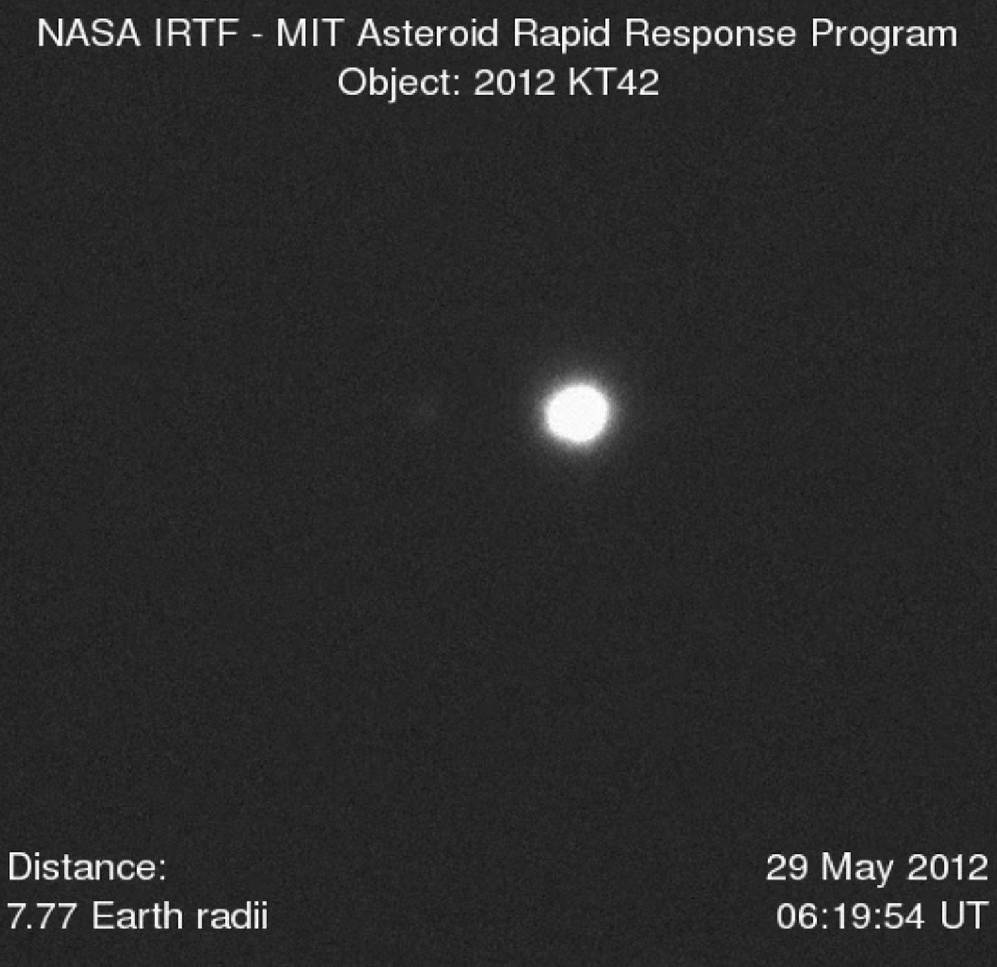 El asteroide 2012 KT42 pasó a solo 14.440 kilómetros de la Tierra