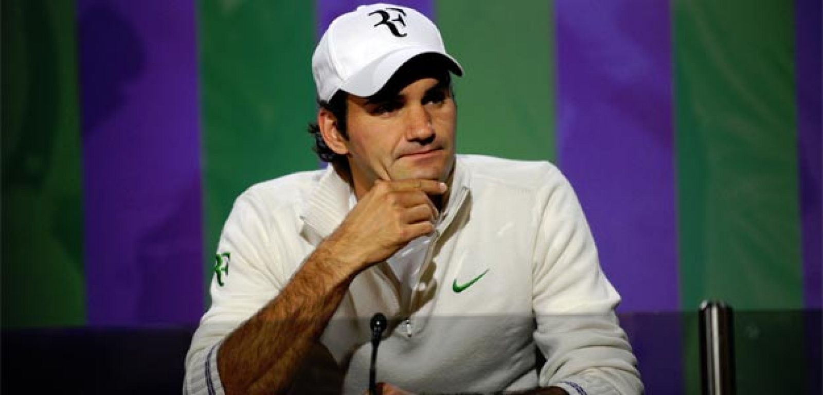 Roger Federer, en rueda de prensa en Wimbledon