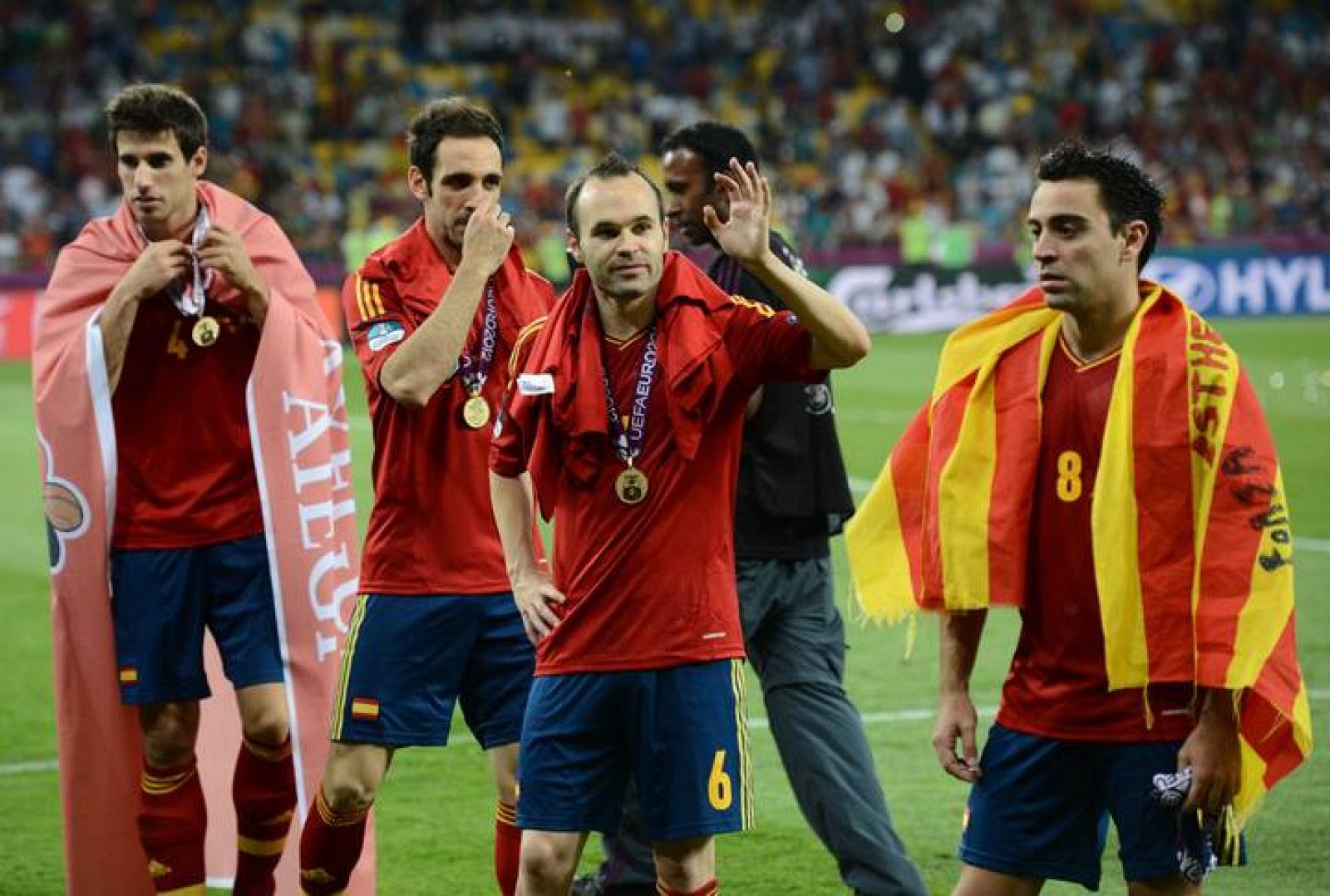 Andrés Iniesta fue elegido mejor jugador de la Eurocopa 2012, título que hereda de su compañero Xavi Hernández.