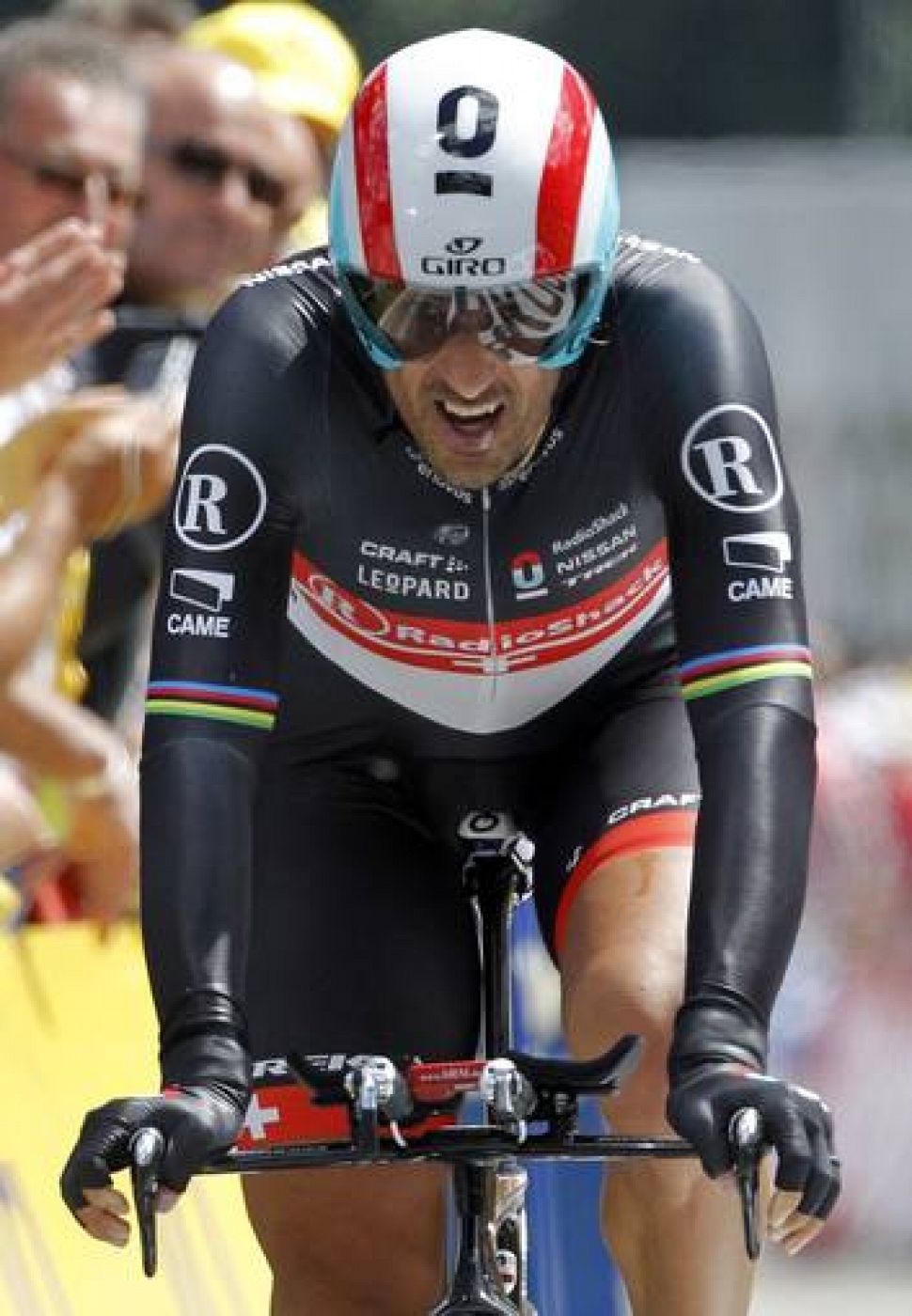 El ciclista suizo Fabián Cancellara durante una de las etapas del Tour de Francia 2012