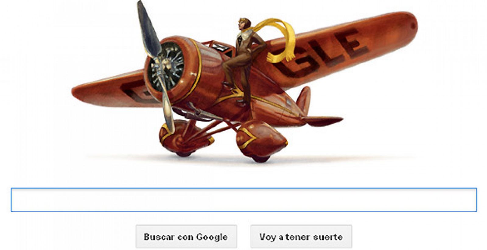 El doodle de Google conmemora el 115 aniversario del nacimiento de Amelia Earhart
