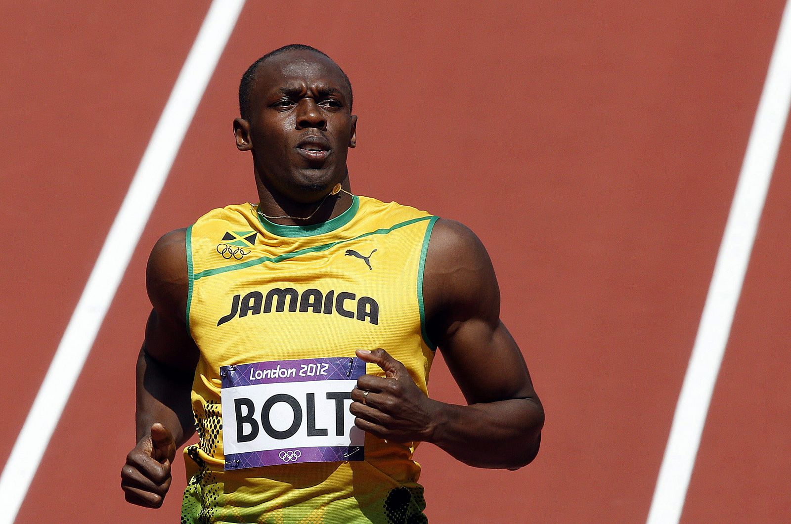 Usain Bolt tras su serie de los 100 metros