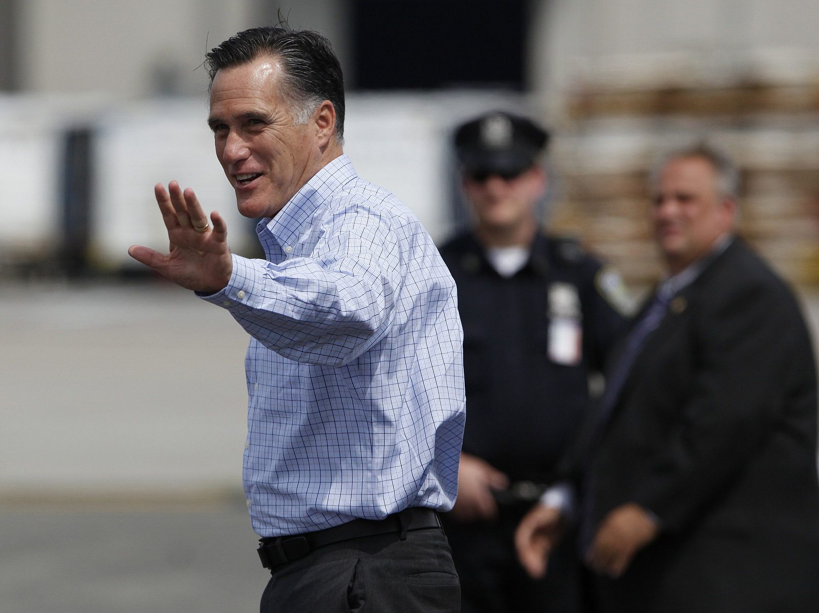 El virtual candidato republicano, Mitt Romney, en Nueva Jersey.
