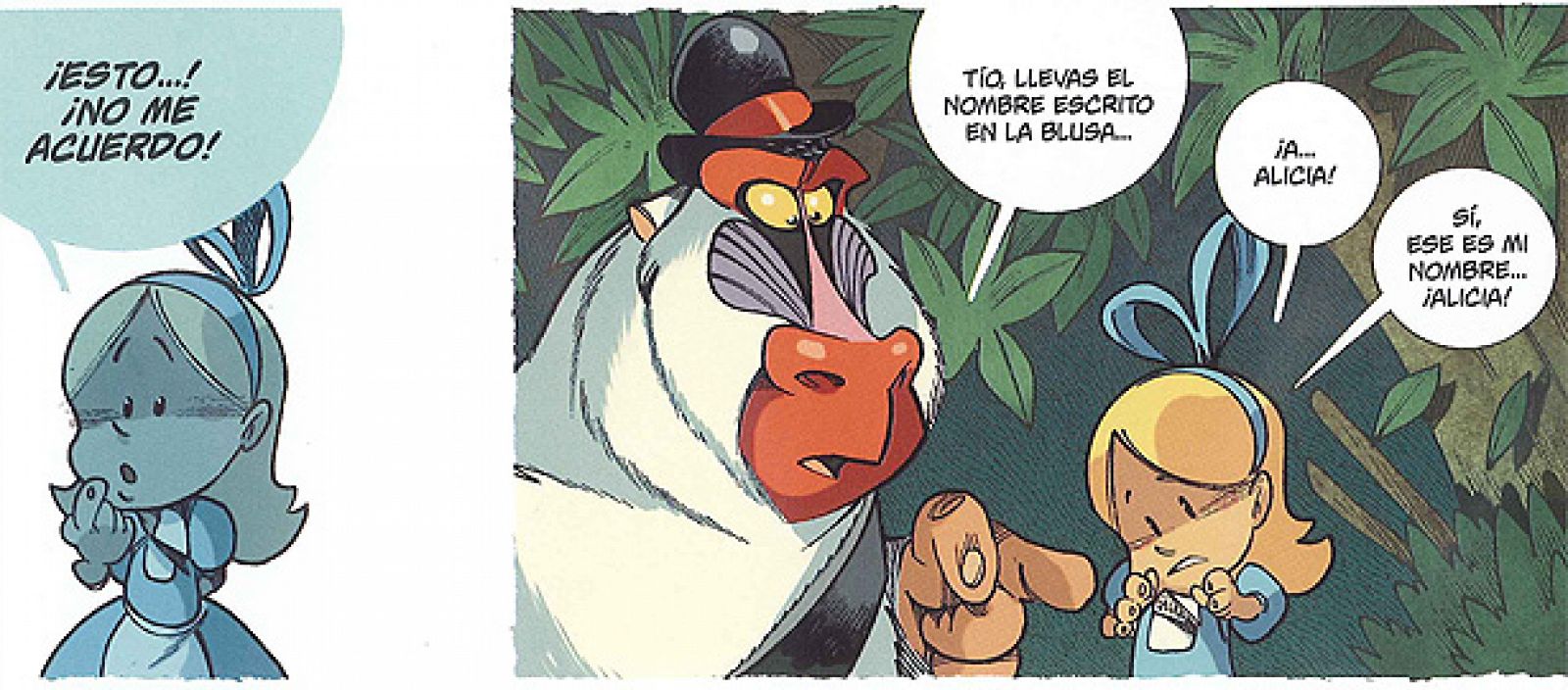 Viñetas de 'Alicia en el país de los monos', de Tebo y Keramidas