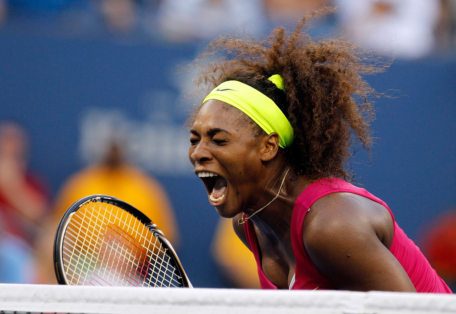 Serena Williams celebra su victoria ante la italiana Errani en su semifinal del US Open 2012.
