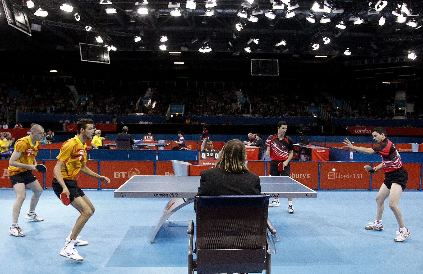 Los jugadores españoles de tenis de mesa Jose Manuel Ruiz y Jorge Cardona.