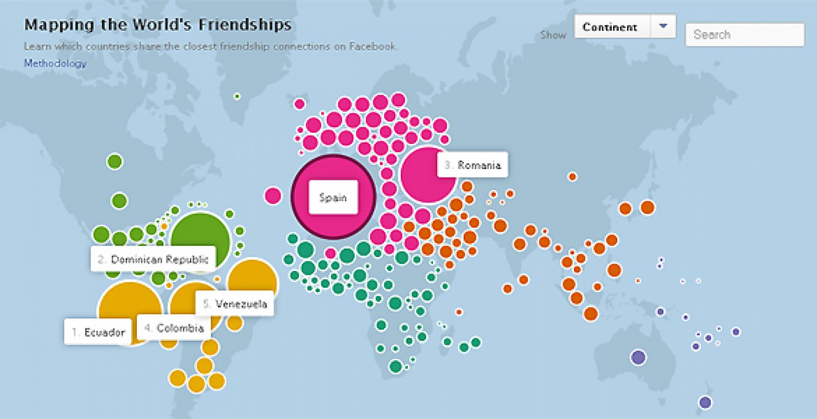 Facebook lanza el mapa de las amistades 'on-line' a través de su red social
