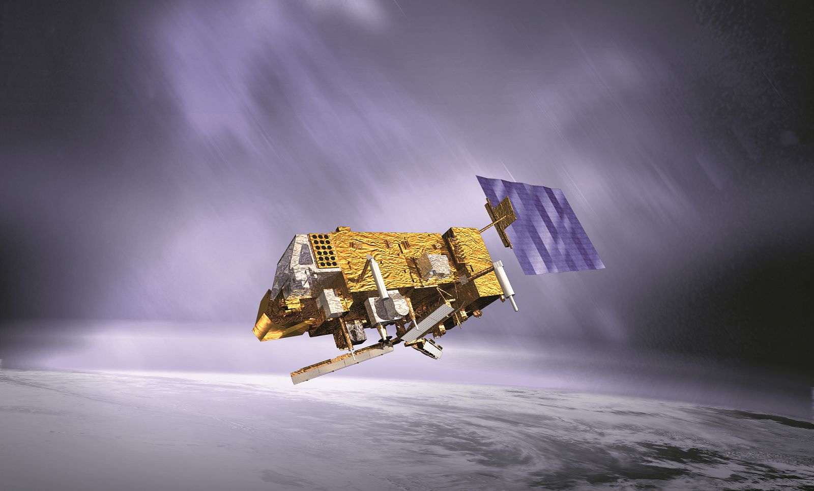 Satélite MeteOp-B, de la tercera generación de satélites enviados por la Agencia Espacial Europea para conocer las predicciones meteorológicas.