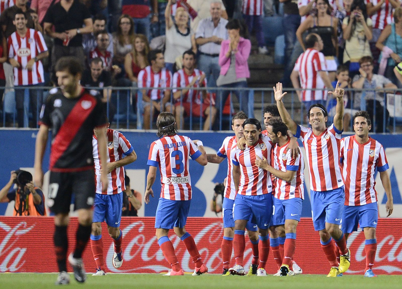 Los jugadores del Atlético de Madrid celebran un gol esta temporada.