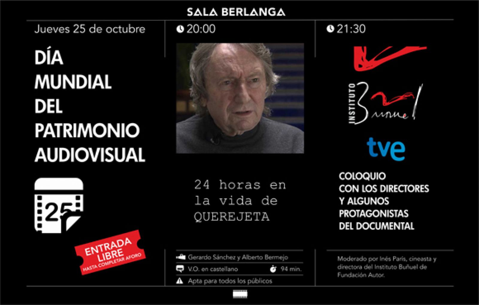Cartel del Día del Patrimonio Audivisual organizado por el Instituto Buñuel.