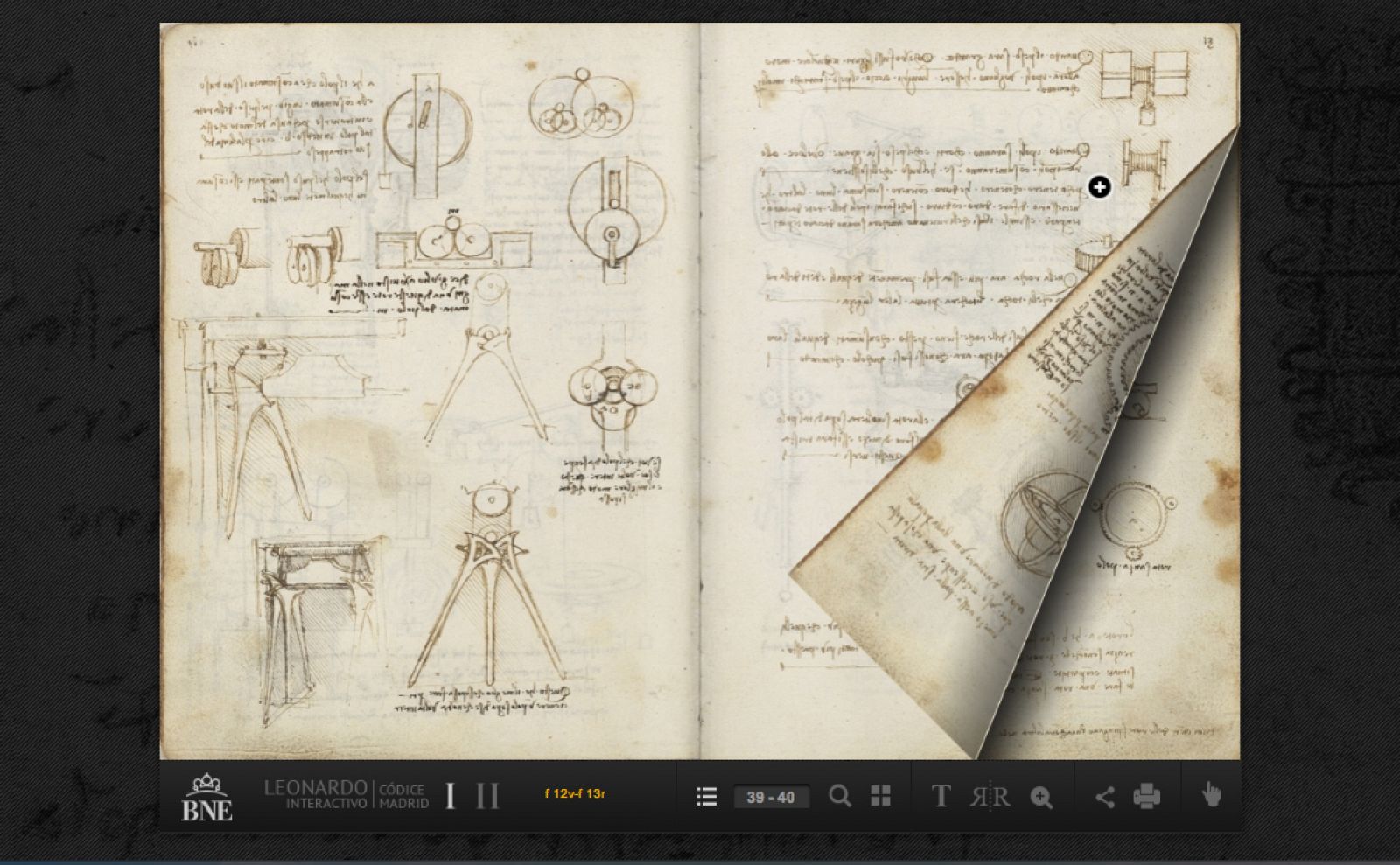 Uno de los códices de Leonardo que se pueden visitar