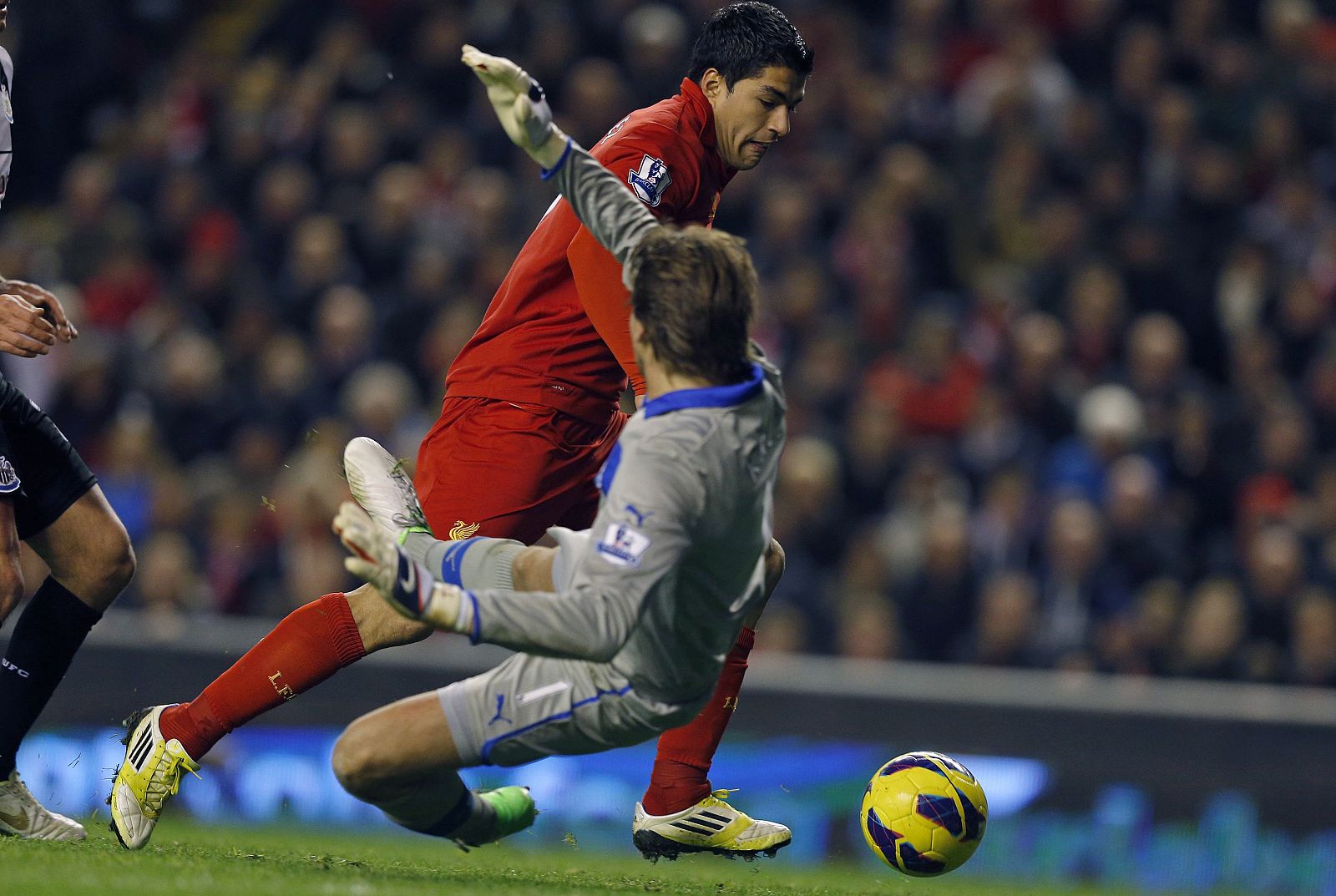 El delantero uruguayo Luis Suárez, del Liverpool, en el partido contra el Newcastle