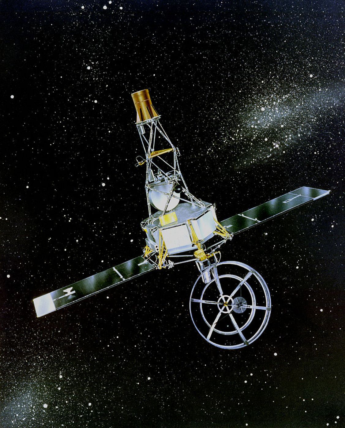 Impresión artística de la Mariner 2 en el espacio