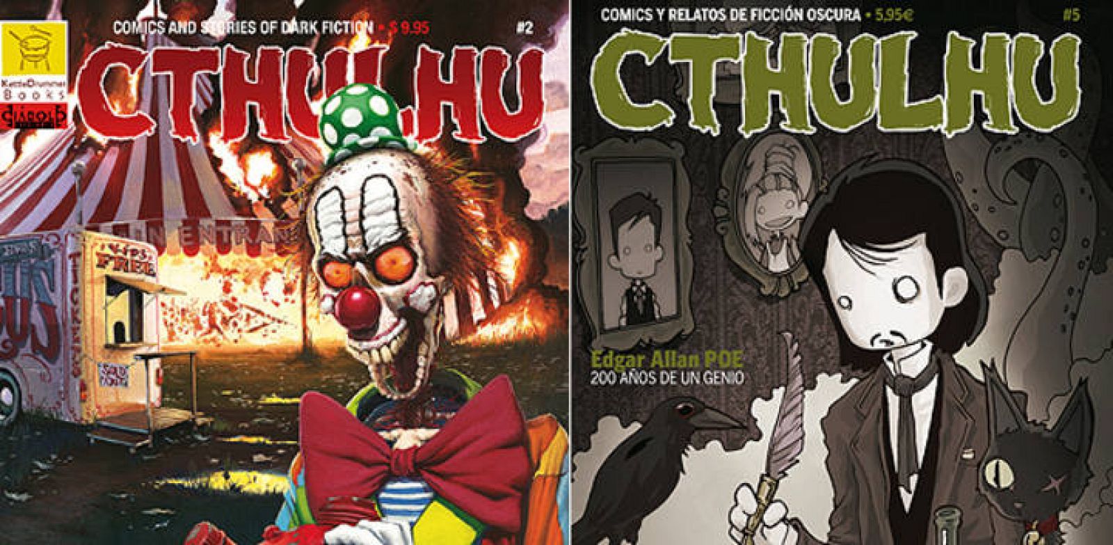  Fragmentos de portadas de las ediciones americana y española de 'Cthulhu'